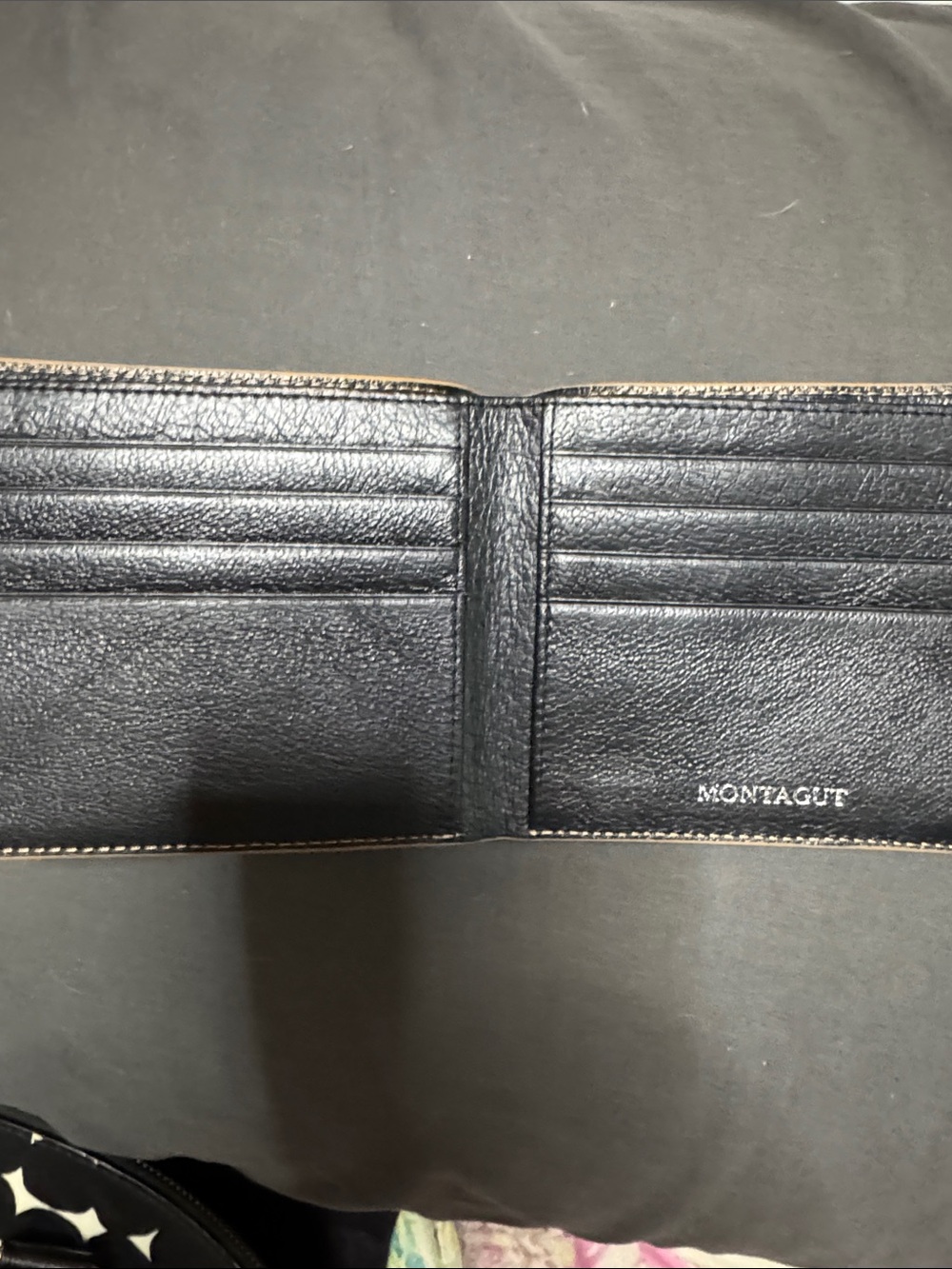 Black Leather Card & Key Holder